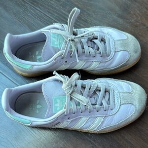 Adidas Samba Leather Lavender and Mint Sneakers Kids